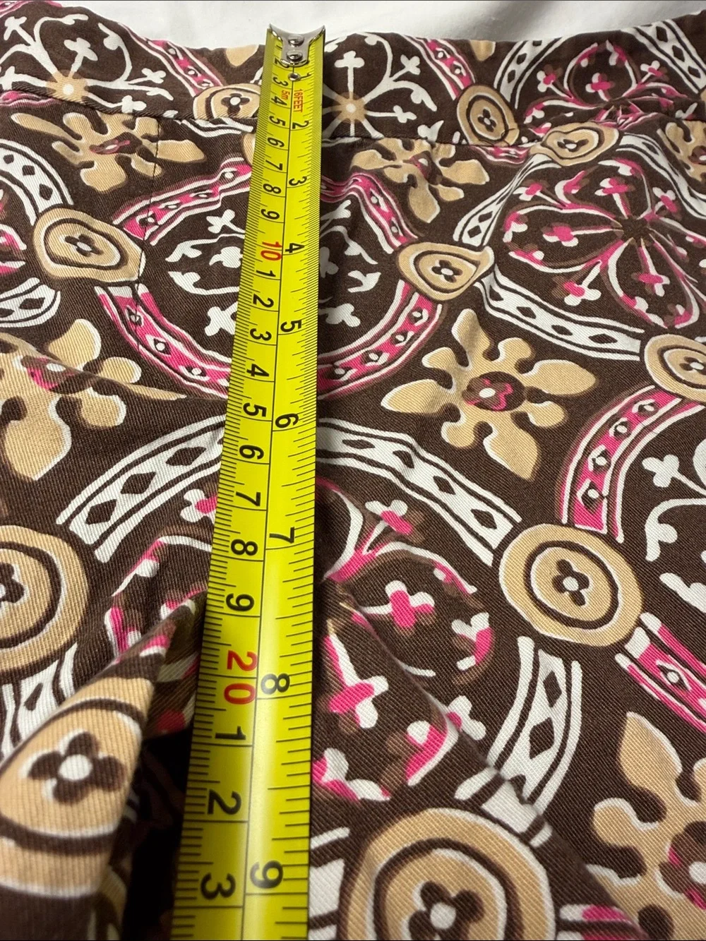 Tommy Bahama cotton Brown Geometric Print Bermuda Shorts size 6
